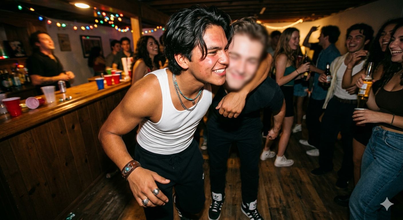 Nick Henderson at a party in Dread, undated